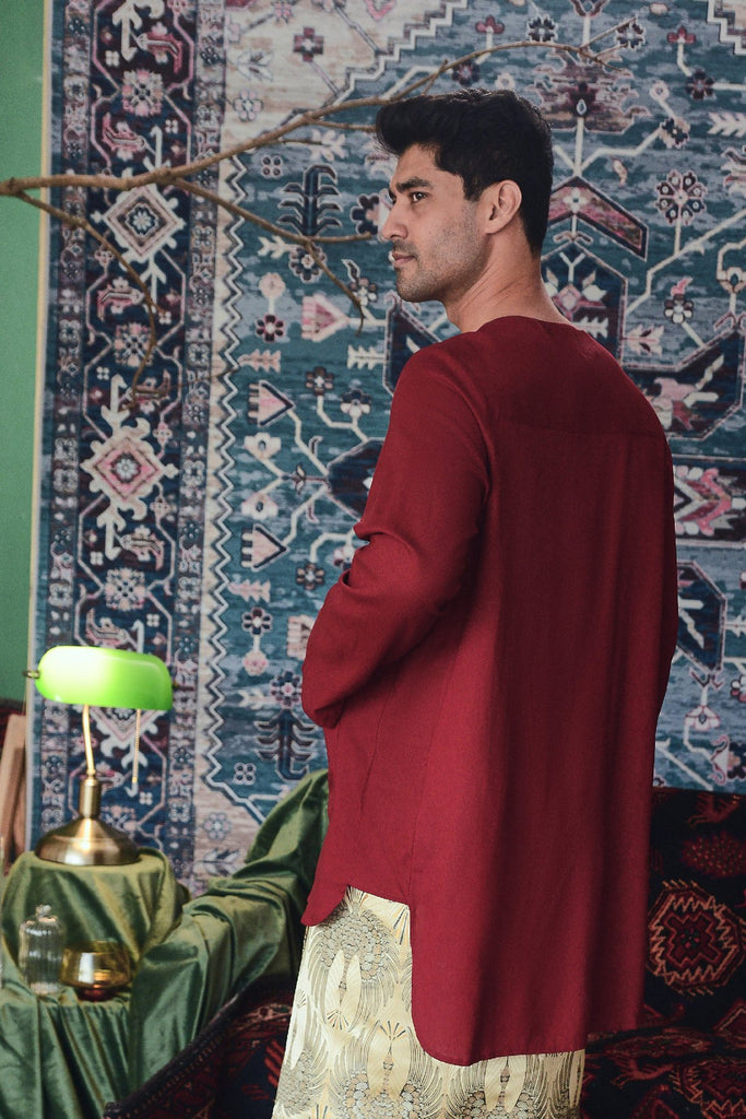 kurta dewasa merah hati