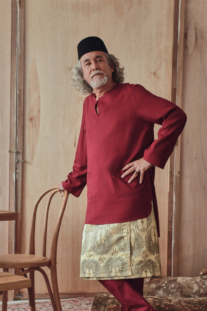 kurta maroon with sampin