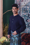 The Legend Men Baju Melayu Top - Navy Blue