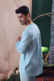 baju melayu cotton light blue