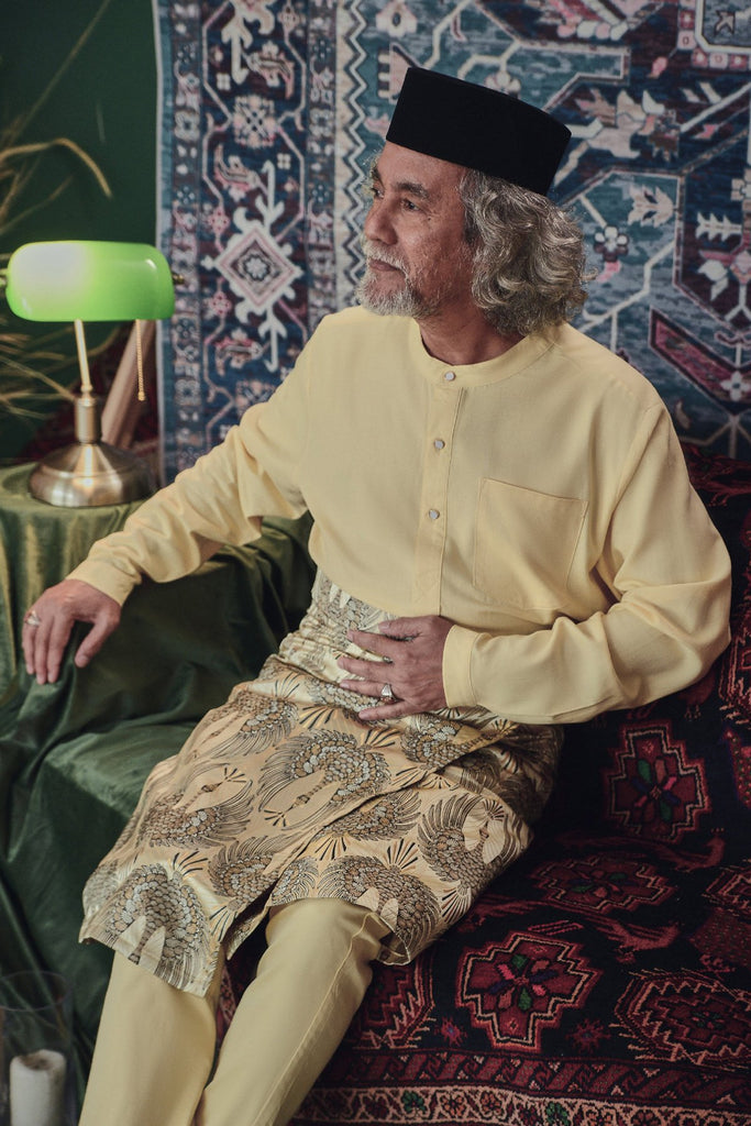 baju melayu lelaki caramel dan sampin