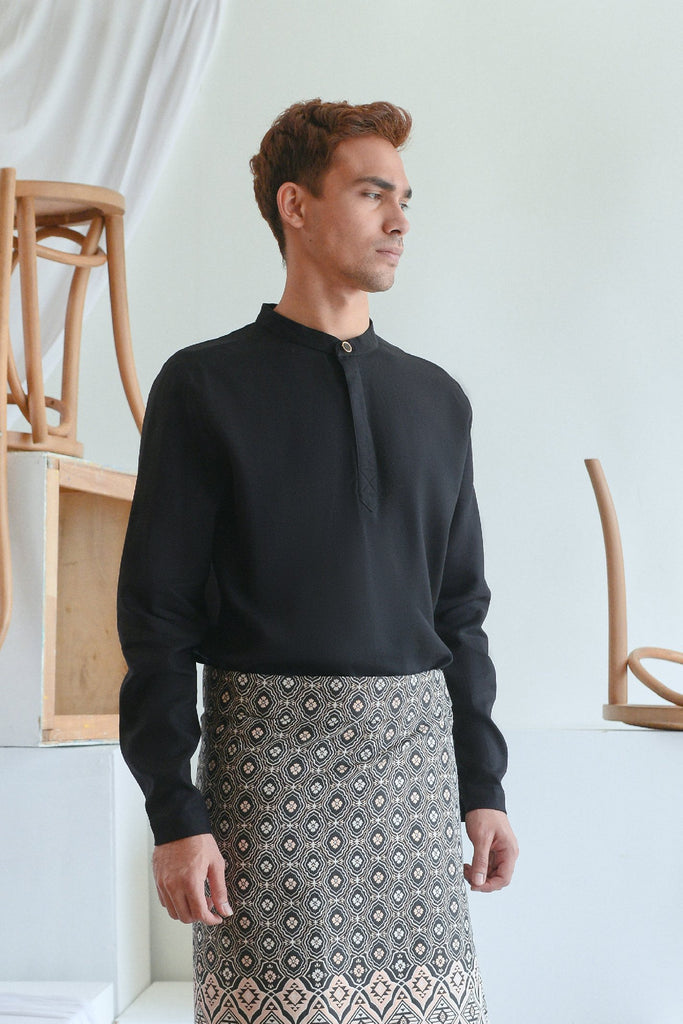 baju melayu dewasa hitam