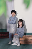 The Bayang Baju Melayu Top - Light Pigeon Blue