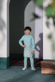 baju melayu cotton biru muda