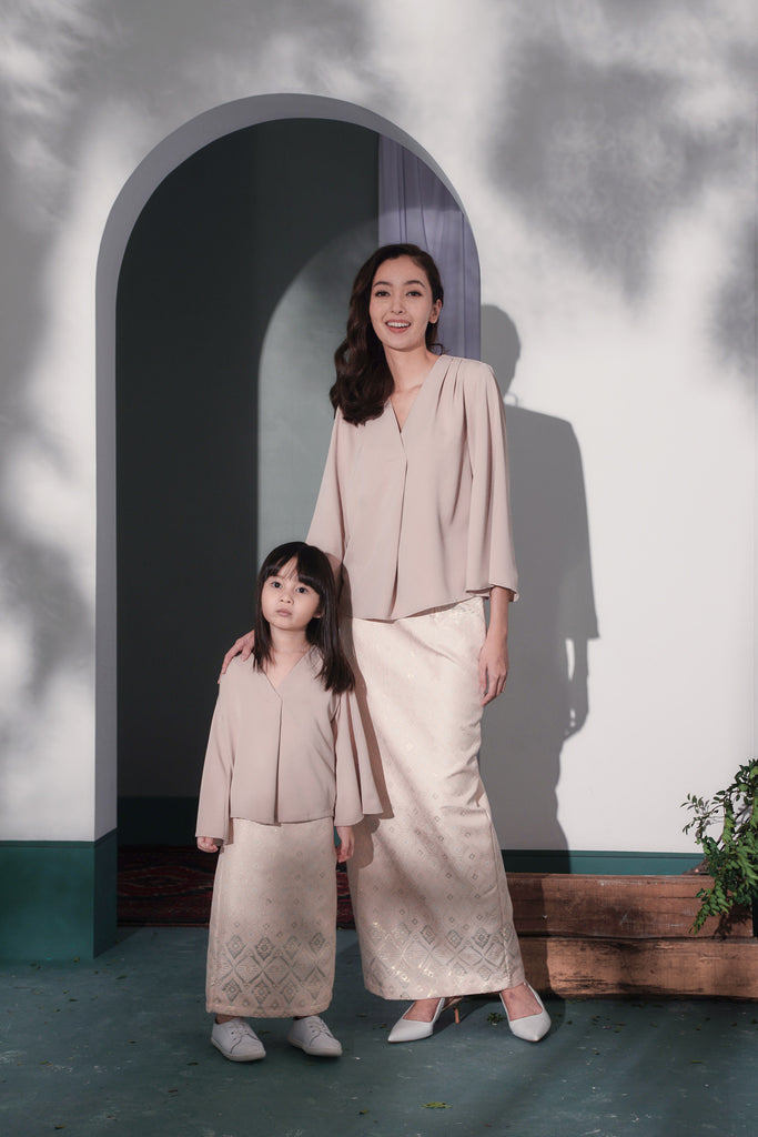 set baju ibu dan anak pastel chiffon