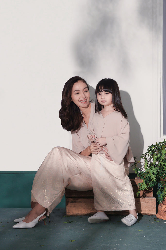 set baju kurung ibu dan anak