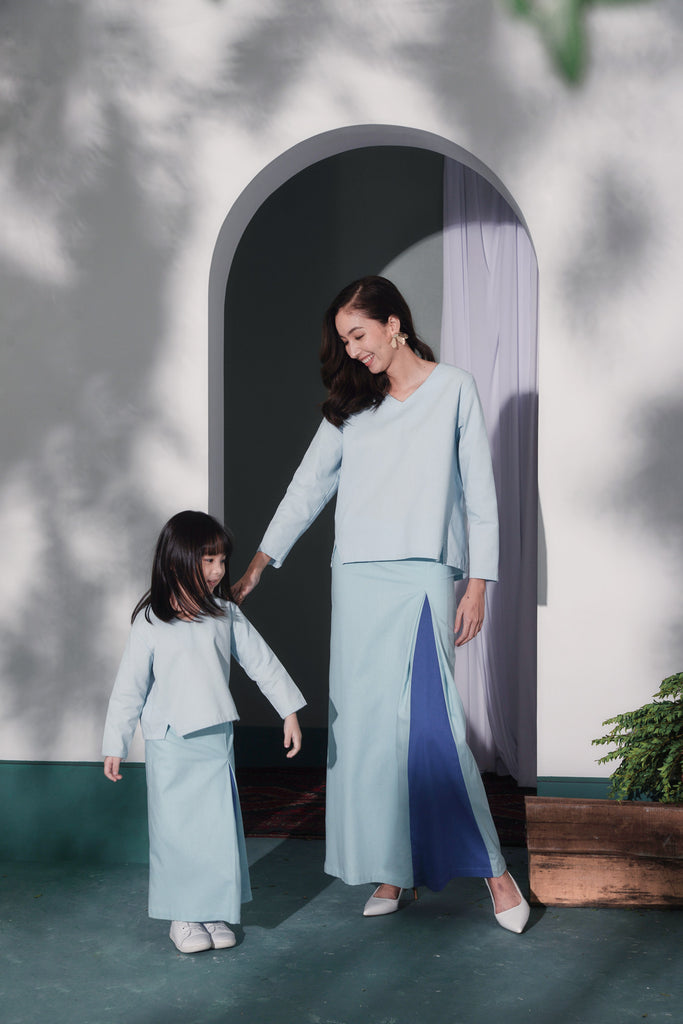 set baju kurung ibu dan anak