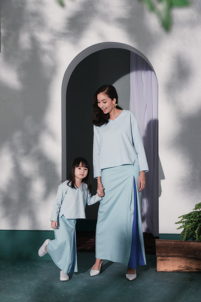 set baju kurung ibu dan anak