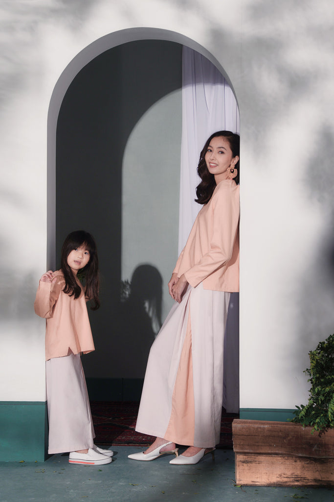 set baju kurung ibu dan anak