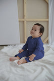 The Seniman Babies Baju Melayu Jumpsuit - Steel Blue