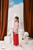 The Kita Menang Folded Skirt - Crimson Red