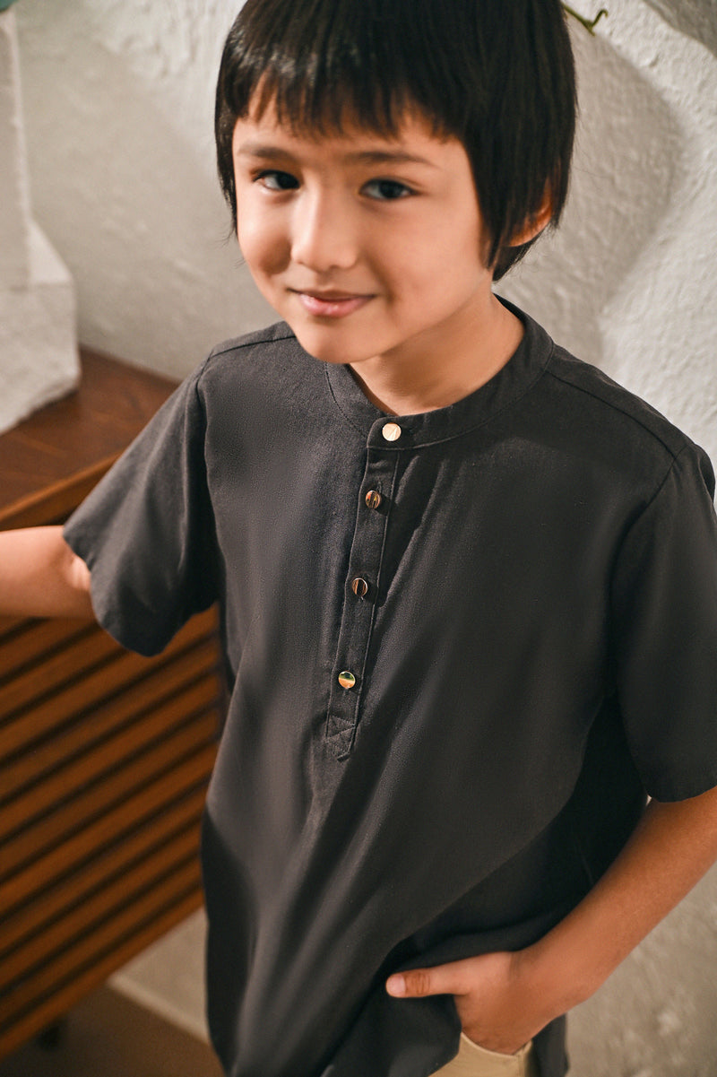 The Rasa Damai Nehru Shirt - Steel Grey