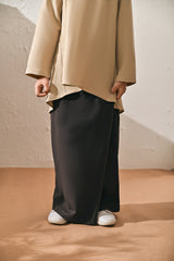 The Rasa Damai Folded Skirt - Steel Grey