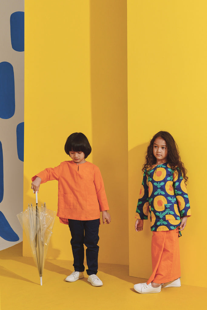 Orange Blouse matching pants