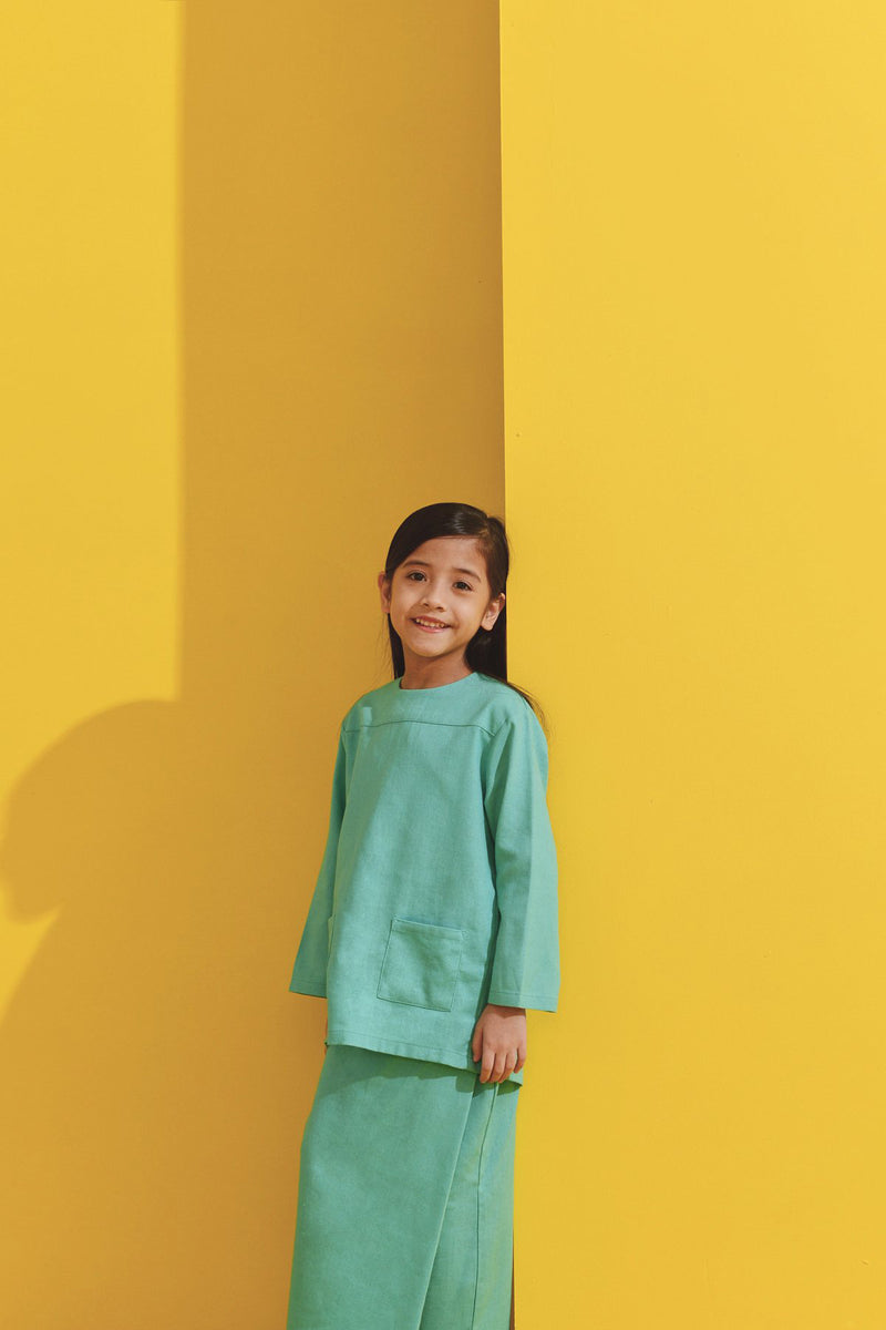 Tiffany Green Colour Blouse and Skirt