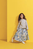 Light Grey Blouse with A line skirt