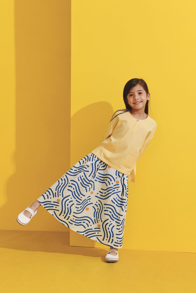 Caramel Blouse with A line skirt