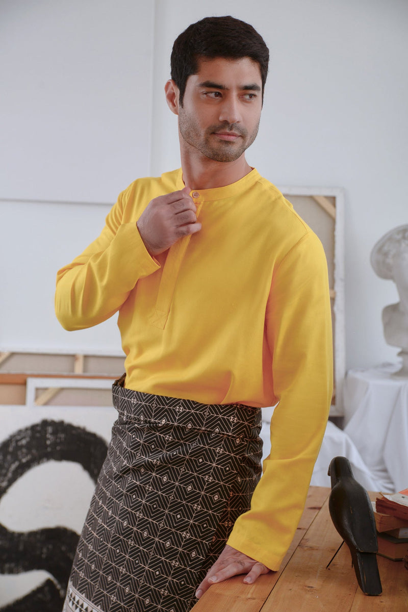 baju melayu set kuning lelaki