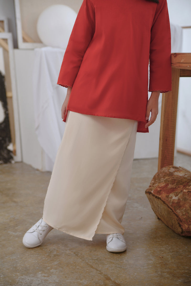 kain sulam cream budak