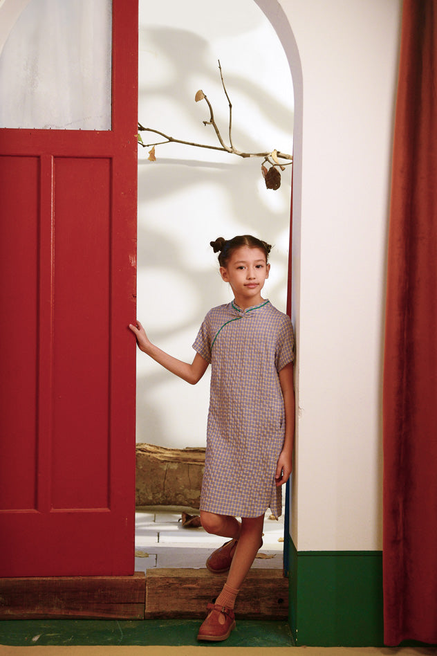 cheongsam dress selesa ungu