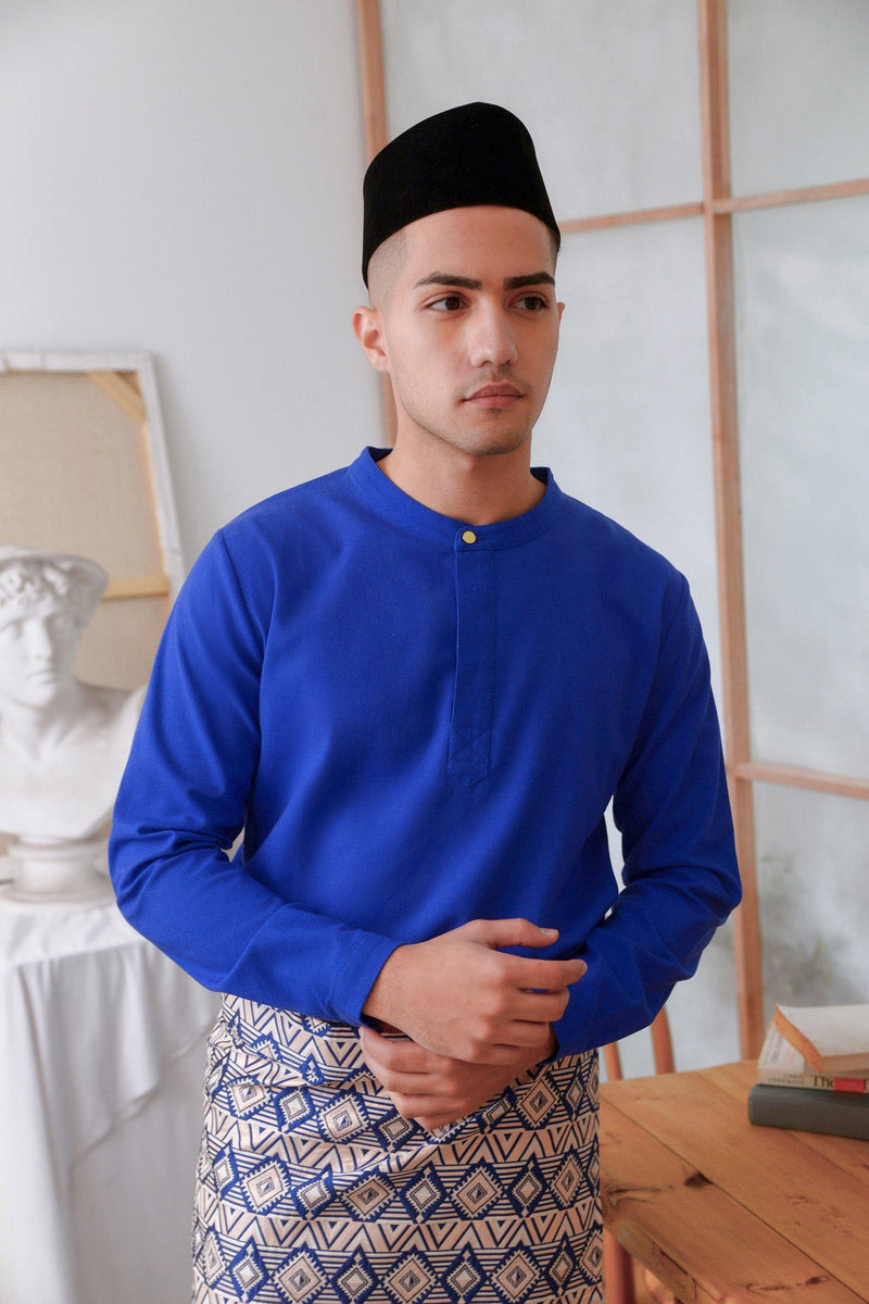 baju melayu set biru klasik lelaki