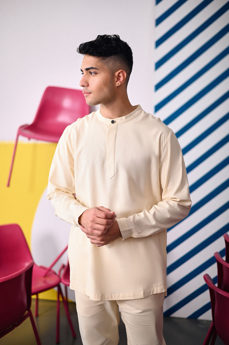 baju melayu set cream
