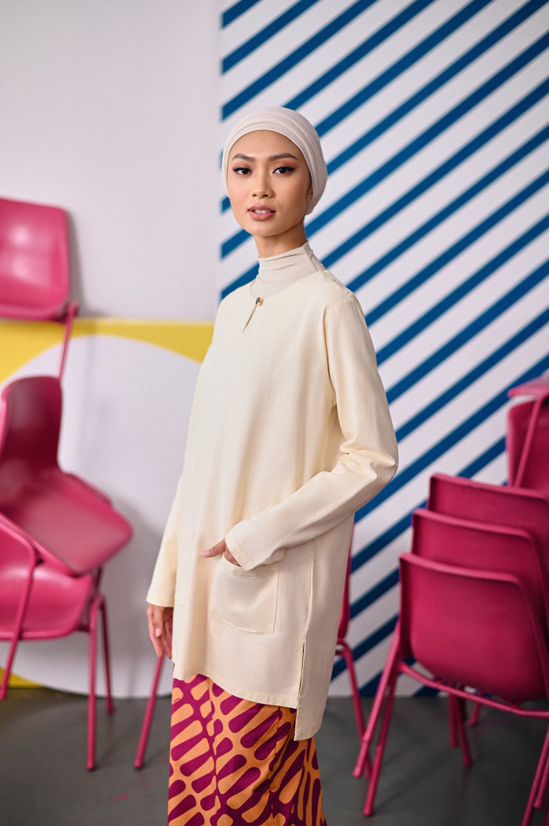 kurti cotton cream dewasa