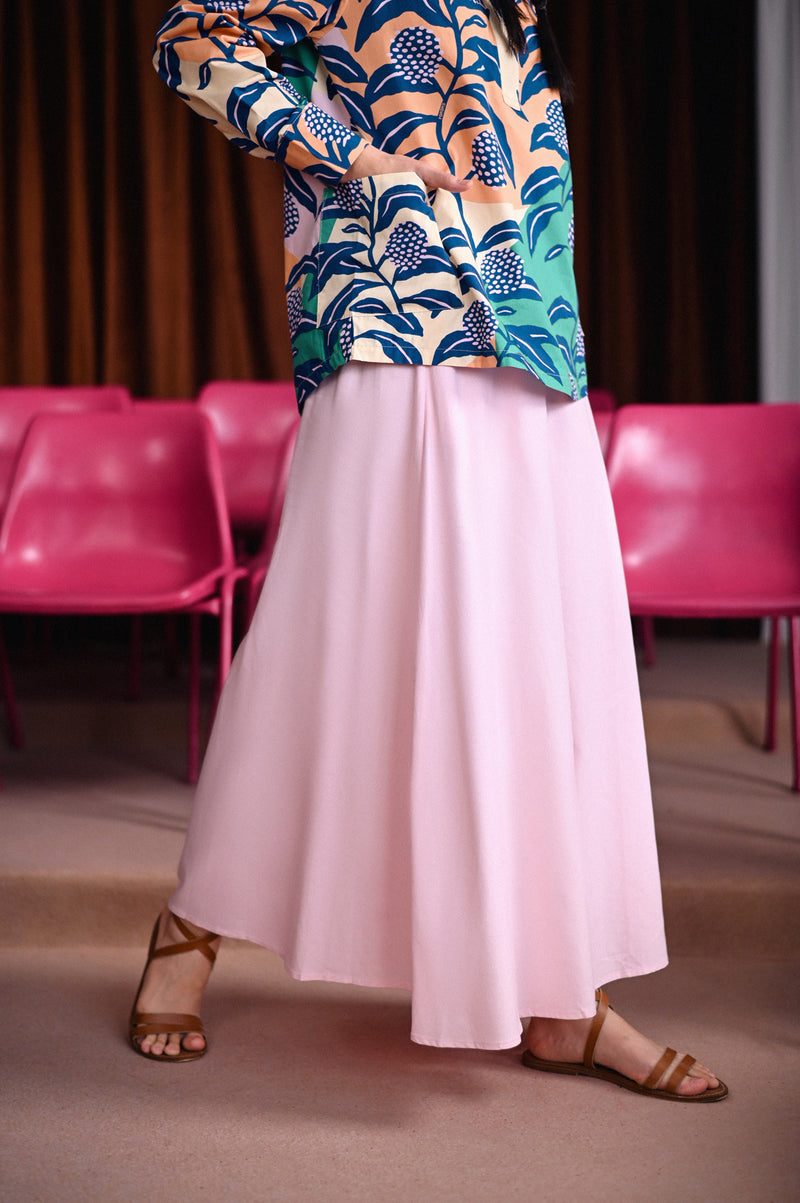 kain kembang pink cair perempuan dewasa