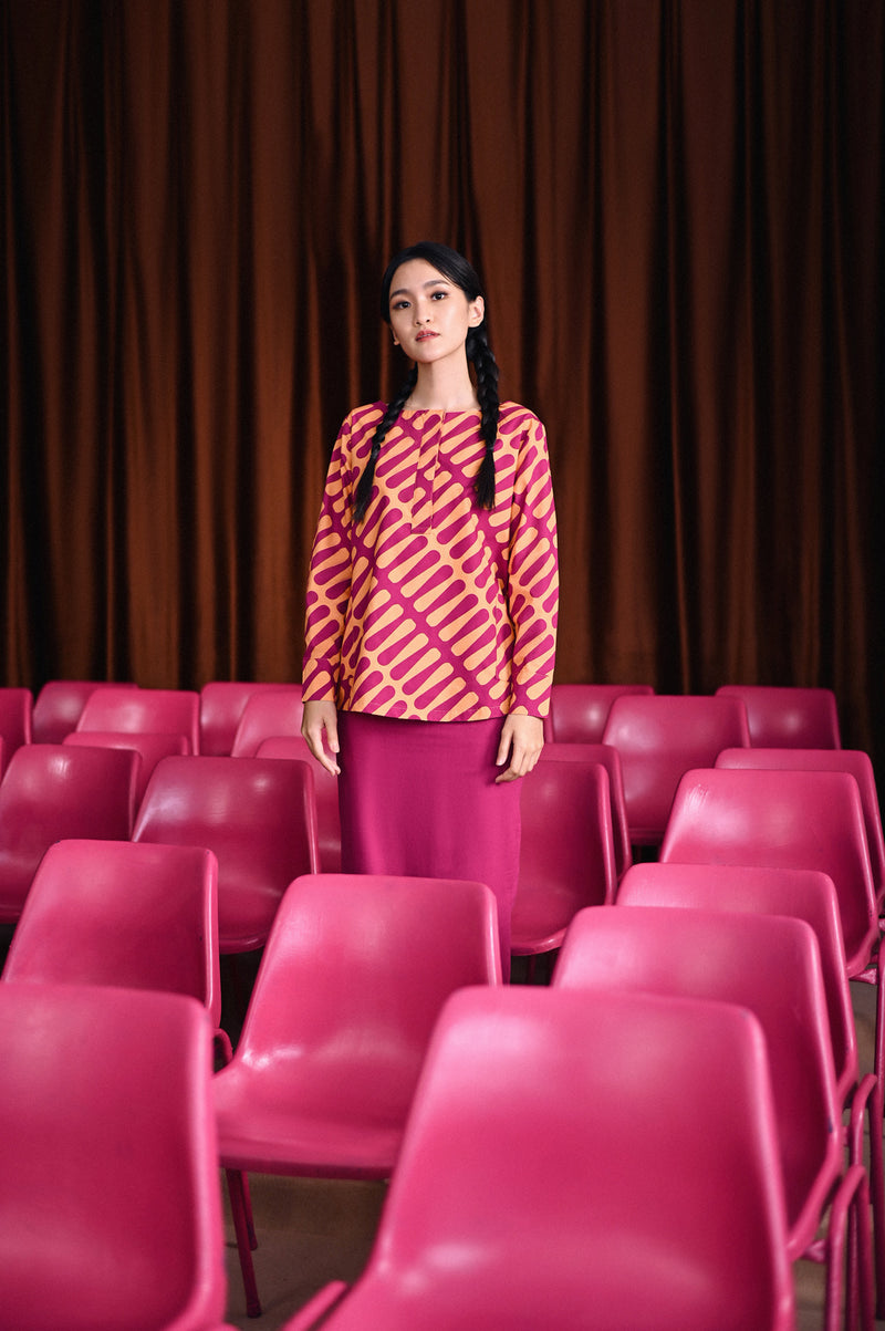 blouse pocket bercorak dewasa