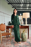 The Glow Women Petals Kebaya Set - Emerald Green Jacquard
