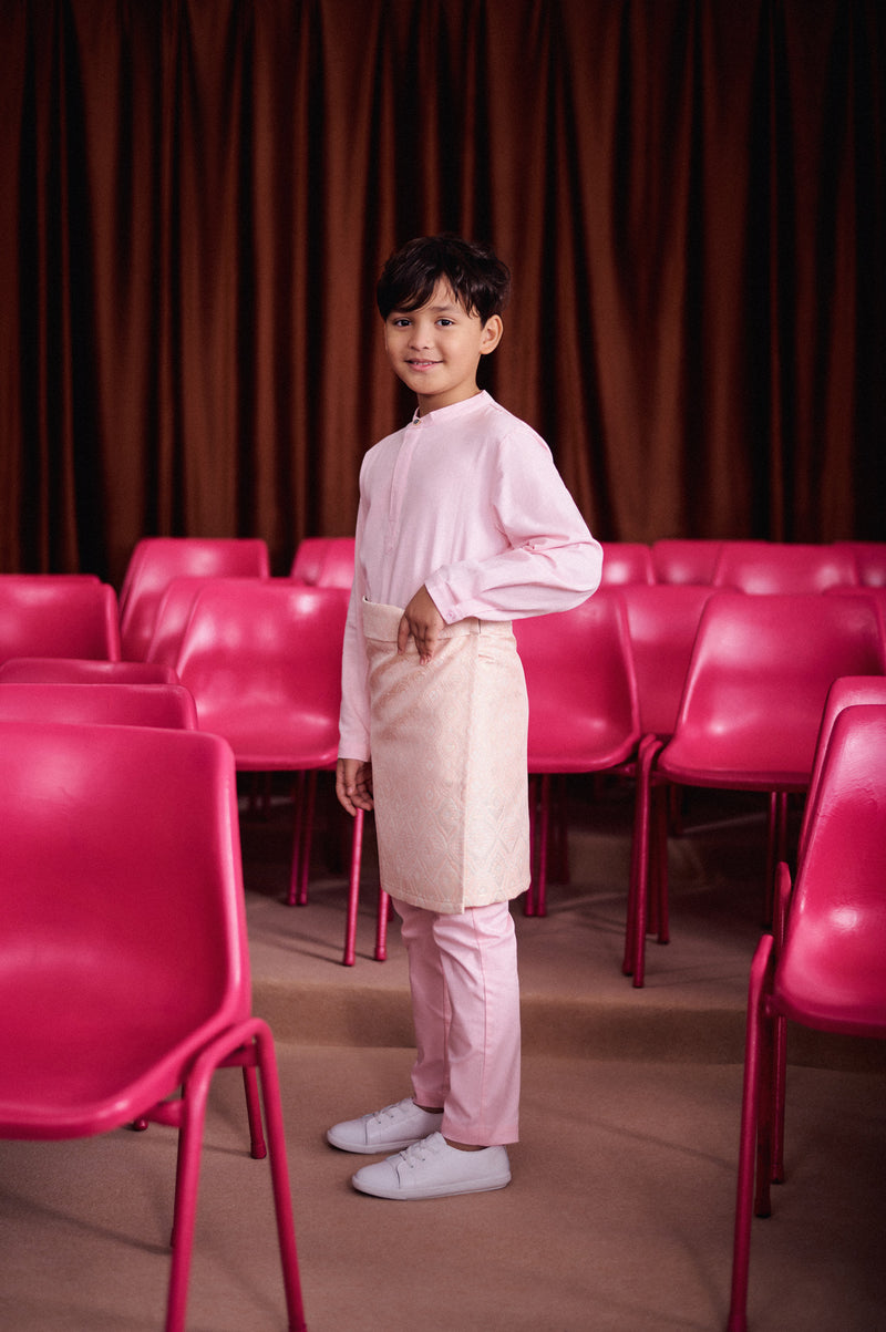 baju melayu pink cair budak