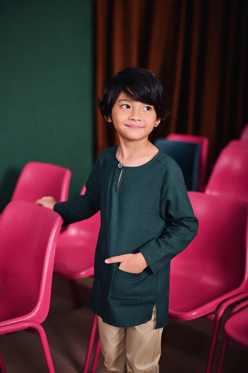 kurta cotton hijau budak