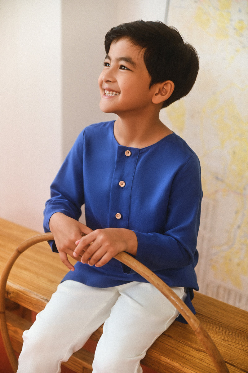 kurta boy in royal blue