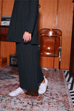 The Congkak Folded Skirt - Black Stripe