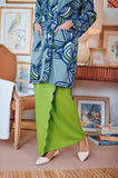 The Narik Women Scallop Folded Skirt - Lime Green