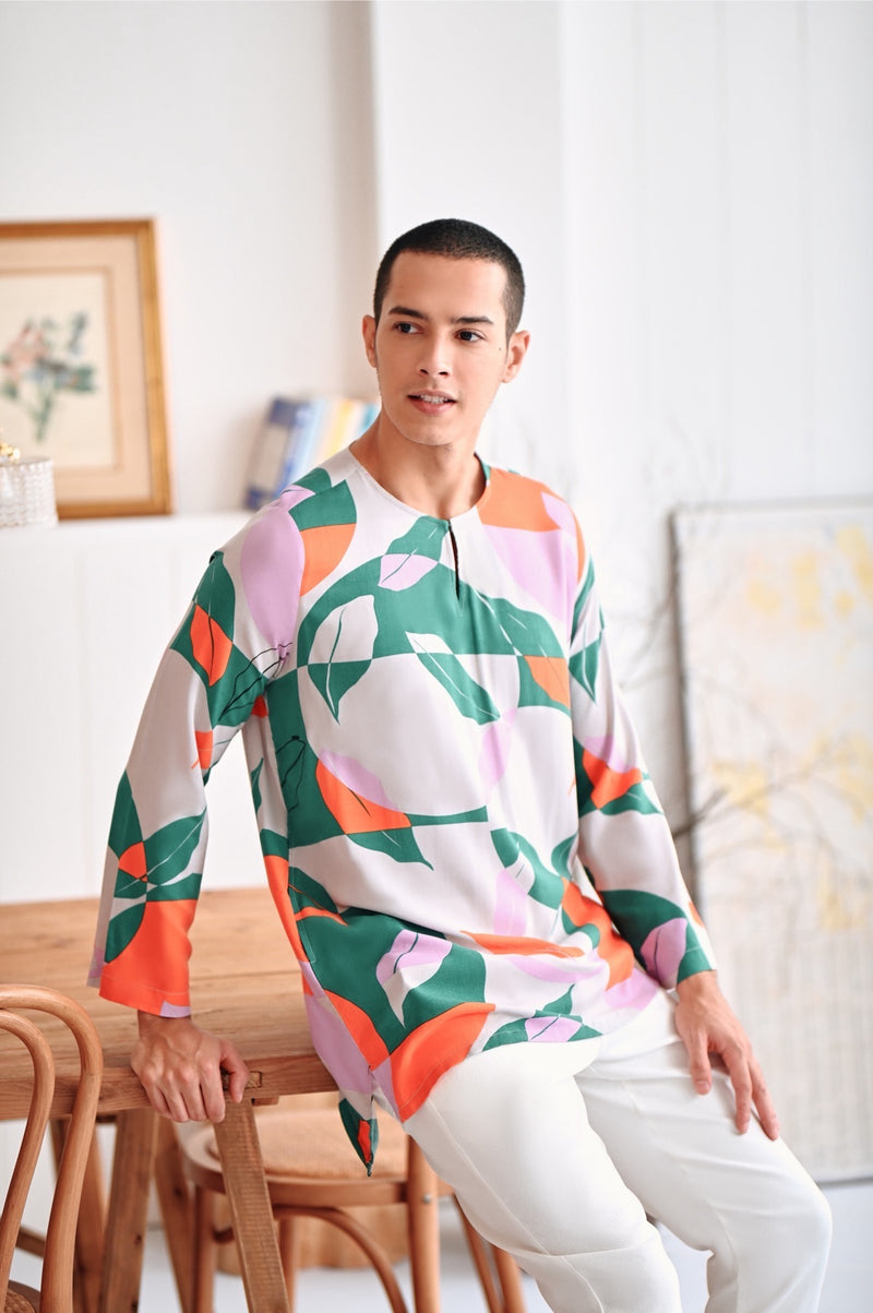 kurta viscose bercorak floral dewasa