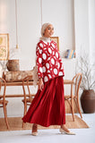 The Rehati Women Sun-Pleats Skirt - Crimson Red