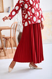 The Rehati Women Sun-Pleats Skirt - Crimson Red
