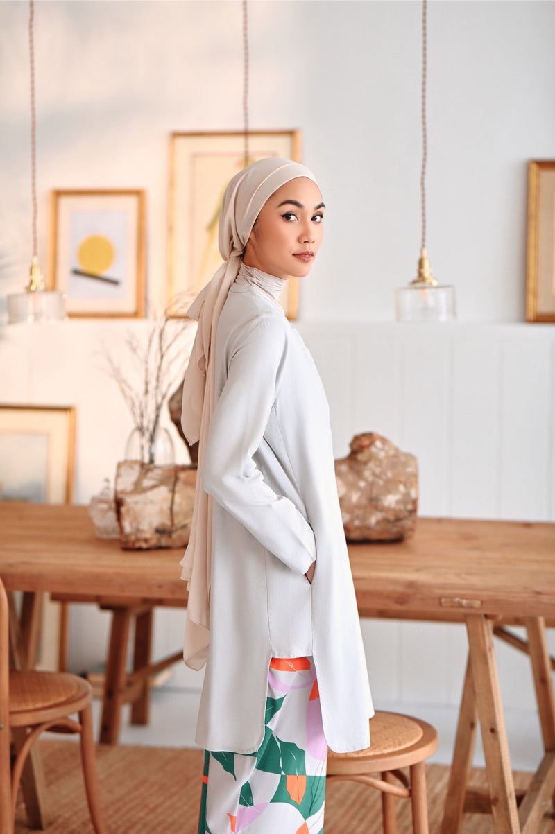 The Rehati Women Modest Tunic - Light Grey