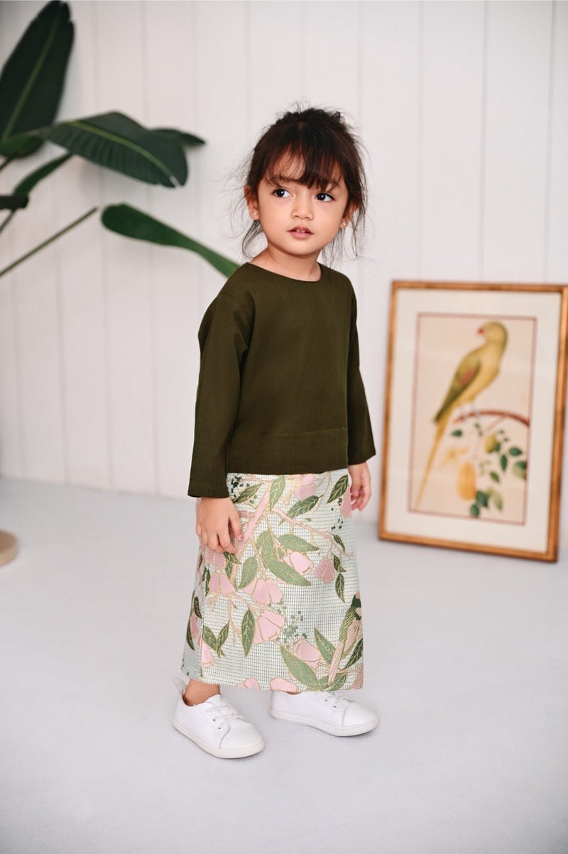 The Evergreen Babies Kurung - Olive