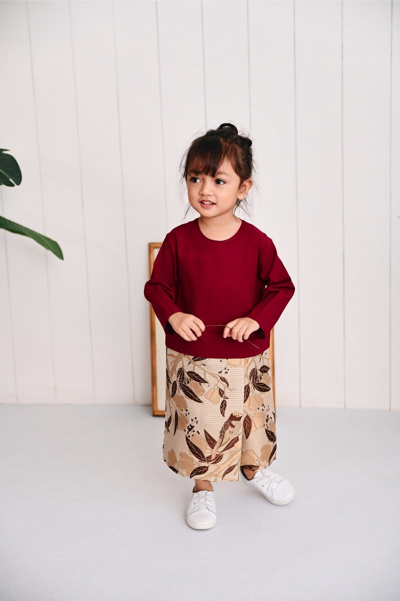 The Evergreen Babies Kurung - Maroon