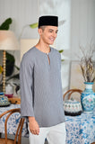 The Evergreen Men Pesak Kurta - Clay Stripe
