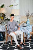 The Evergreen Men Pesak Kurta - Clay Stripe