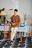 The Evergreen Men Pesak Kurta - Earth Stripe