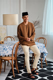 The Evergreen Men Pesak Kurta - Earth Stripe