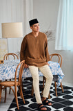 The Evergreen Men Pesak Kurta - Earth Stripe