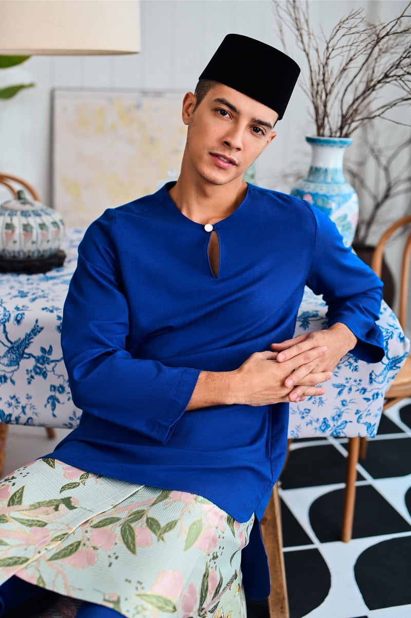 kurta pocket biru