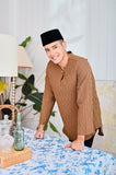 The Evergreen Men Pesak Kurta - Earth Stripe