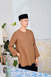 The Evergreen Men Pesak Kurta - Earth Stripe