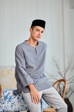 The Evergreen Men Pesak Kurta - Clay Stripe